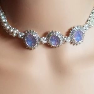 Handmade pearl choker necklace